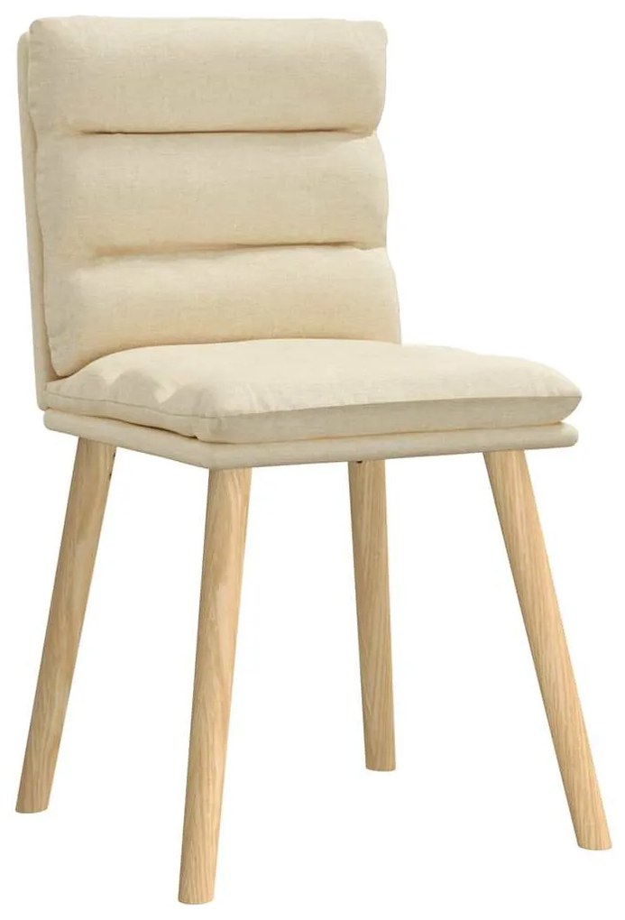 Cadeiras de jantar 4 pcs tecido cor creme