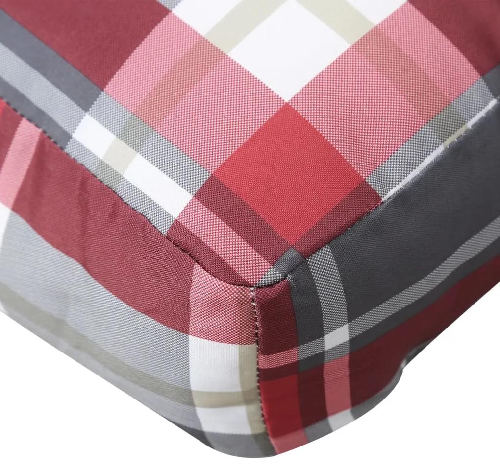 Almofadão p/ sofá de paletes 80x40x12 cm tecido xadrez vermelho
