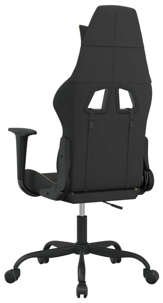 Cadeira gaming de massagens tecido preto e verde-claro