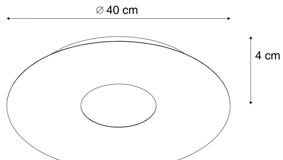 Plafon moderno dourado 40cm incl. LED regulável em 3 níveis - Morning