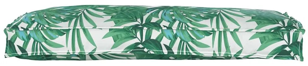 Almofada de Palete para Banco com Estampa de Folhas 100x40x8 cm em Tec