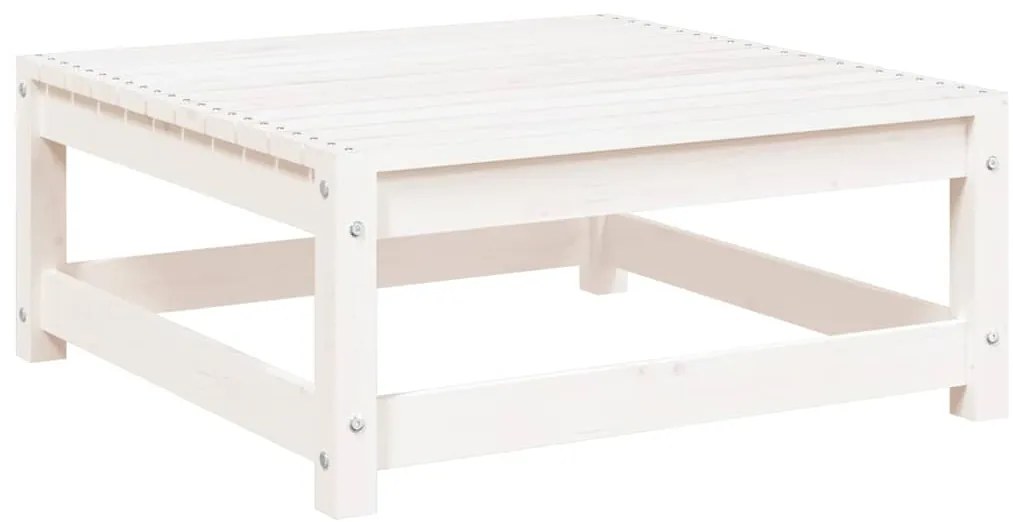Apoio de pés p/ jardim 70x70x30 cm pinho maciço branco