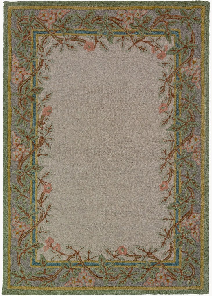 Tapete de lã tufado à mão com relevo Verona Floral