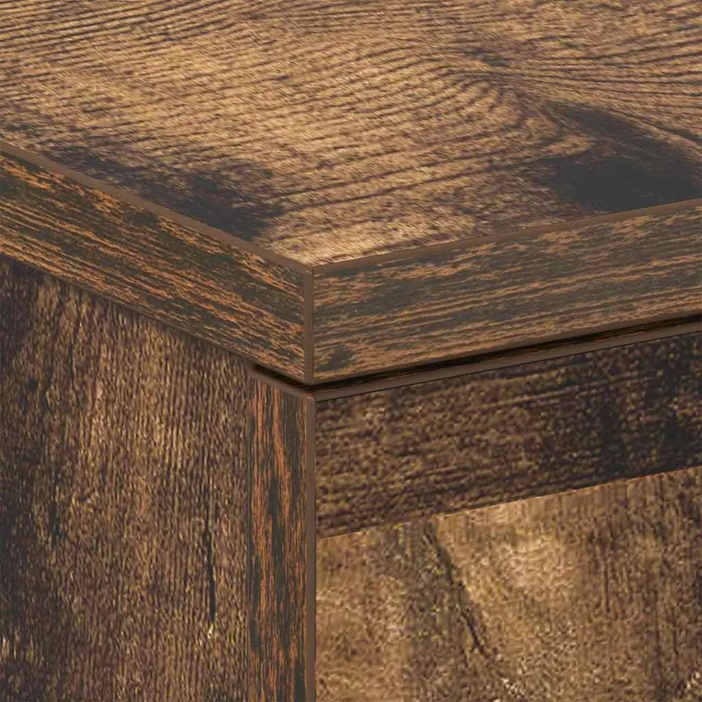 Mesa de cabeceira 2 pcs 38x35x56 cm madeira cor carvalho fumado