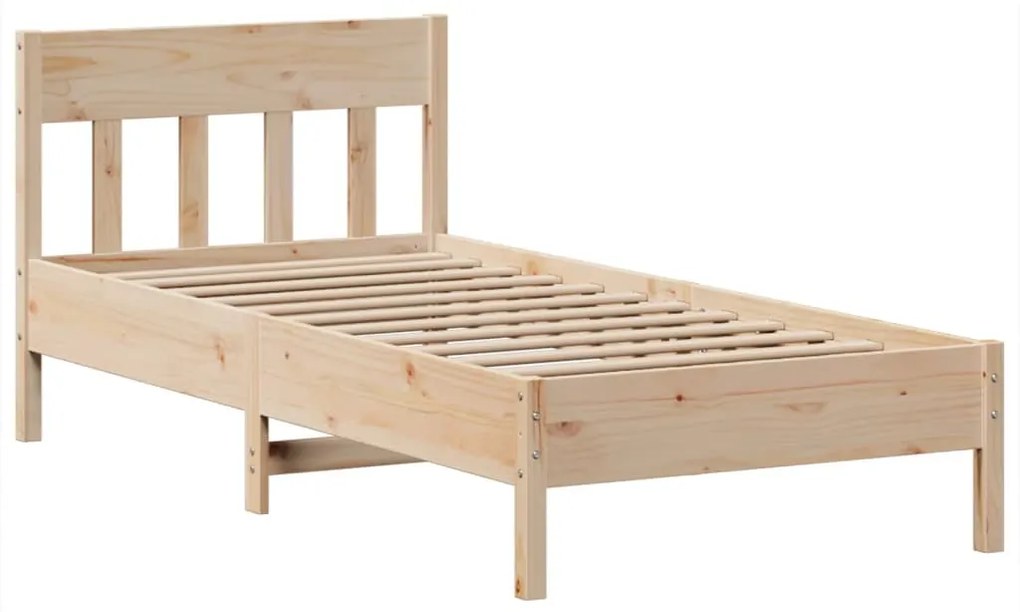 Cama sem colchão 75x190 cm madeira de pinho maciça