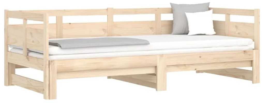 Estrutura sofá-cama de puxar 2x(90x200) cm pinho maciço