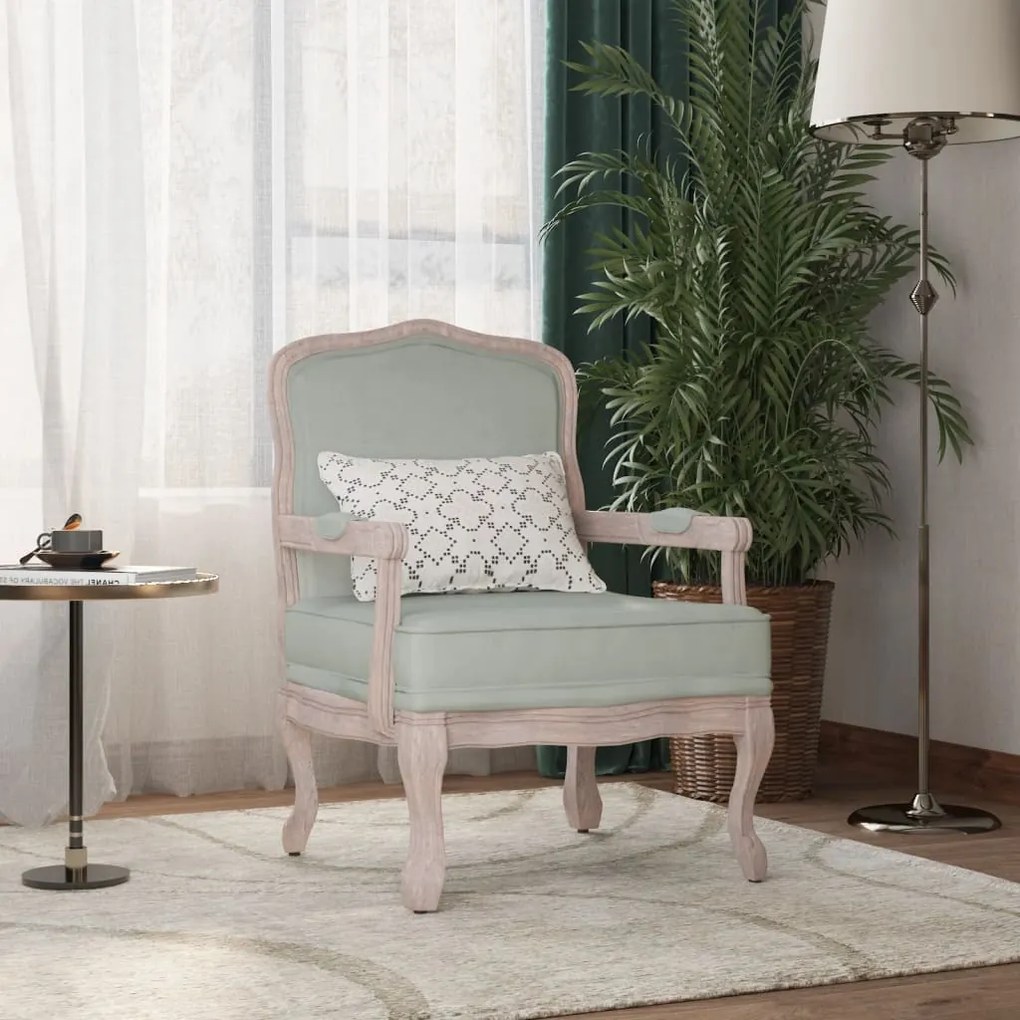 344474 vidaXL Cadeirão 64x64x90 cm veludo cinzento-claro