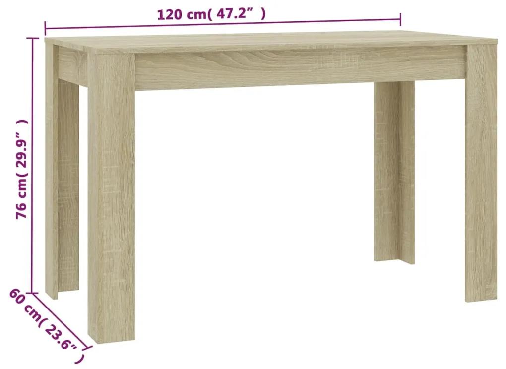Mesa de Jantar Paola de 120 cm - Carvalho - Design Minimalista