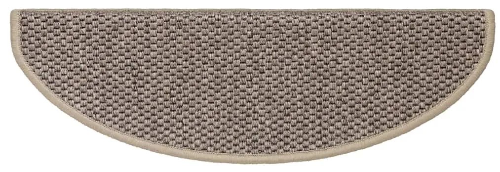 Tapetes escada adesivos aspeto sisal 30pcs 65x21x4 bege-escuro