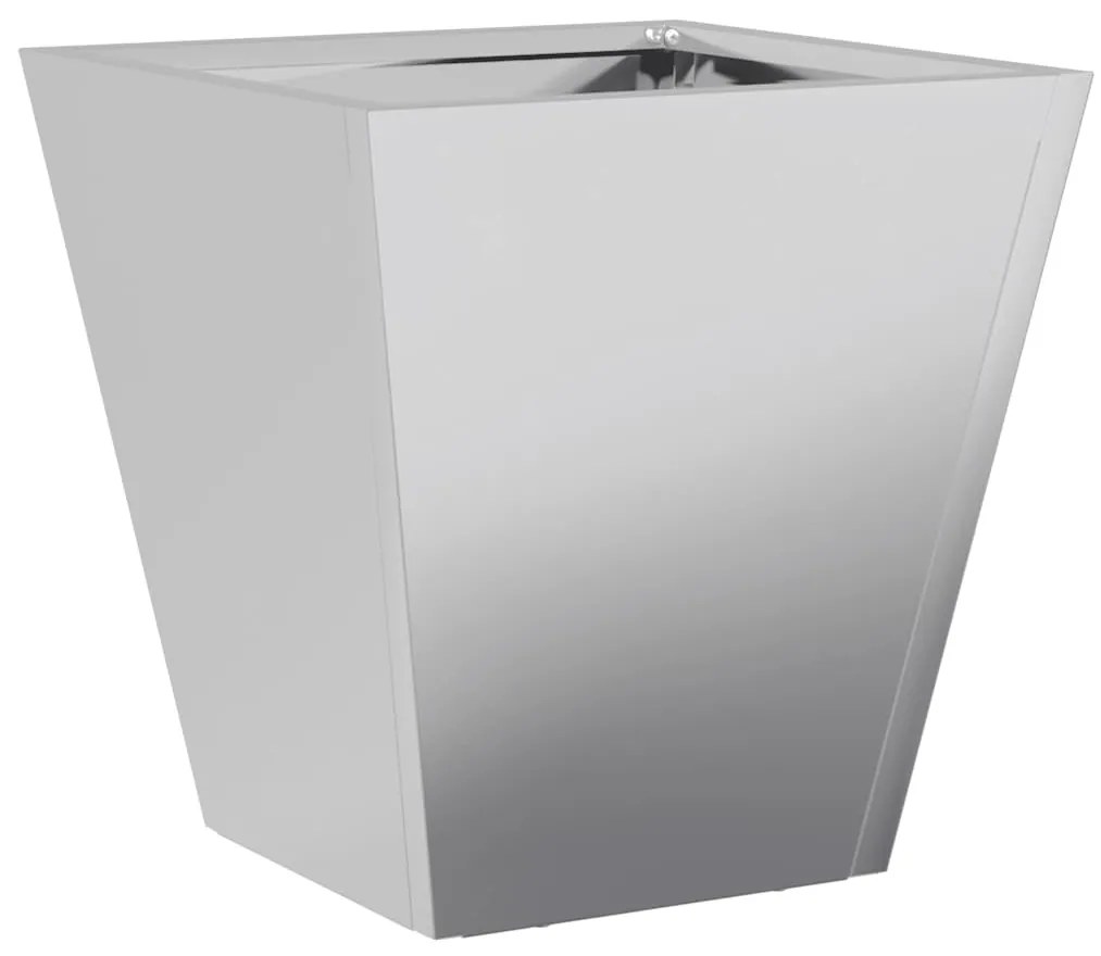 Vaso/floreira de jardim 2 pcs 30x30x30 cm aço galvanizado