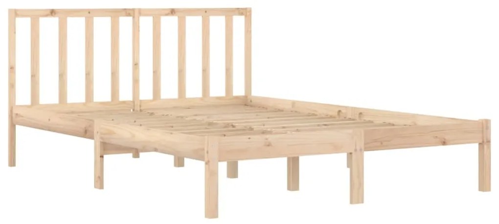 Estrutura de cama dupla pequena 4FT 120x190 cm pinho maciço