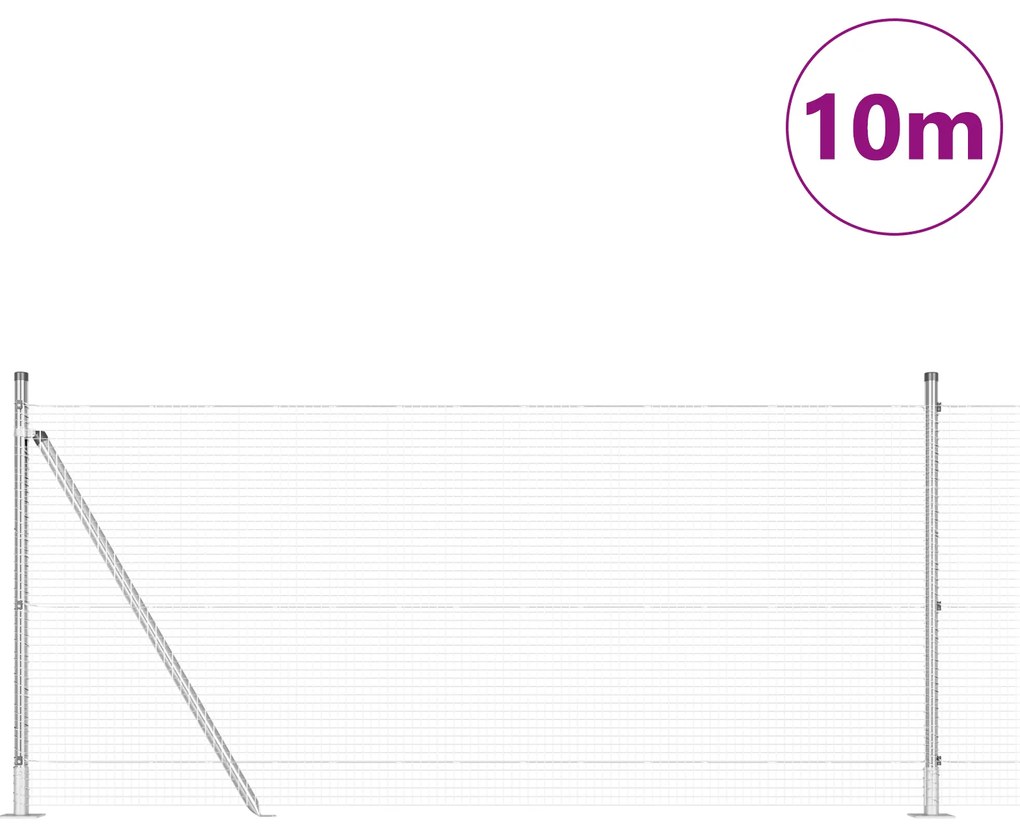 Conjunto de Poste de Cerca Conjunto de 2 Aço galvanizado 10m x 1m