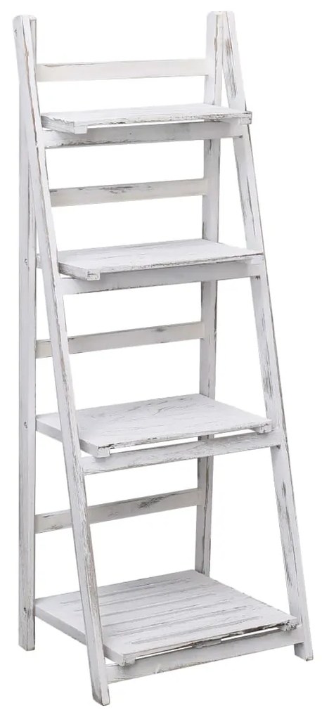 vidaXL Suporte p/ plantas 4 prateleiras 43x33x113 cm madeira branco