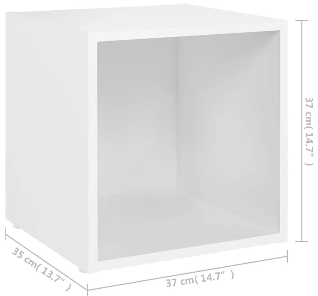 Móveis de TV 2 pcs 37x35x37 cm derivados de madeira branco