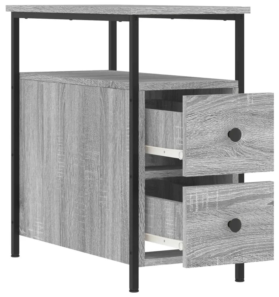 Mesas de cabeceira 2 pcs derivados madeira sonoma cinza