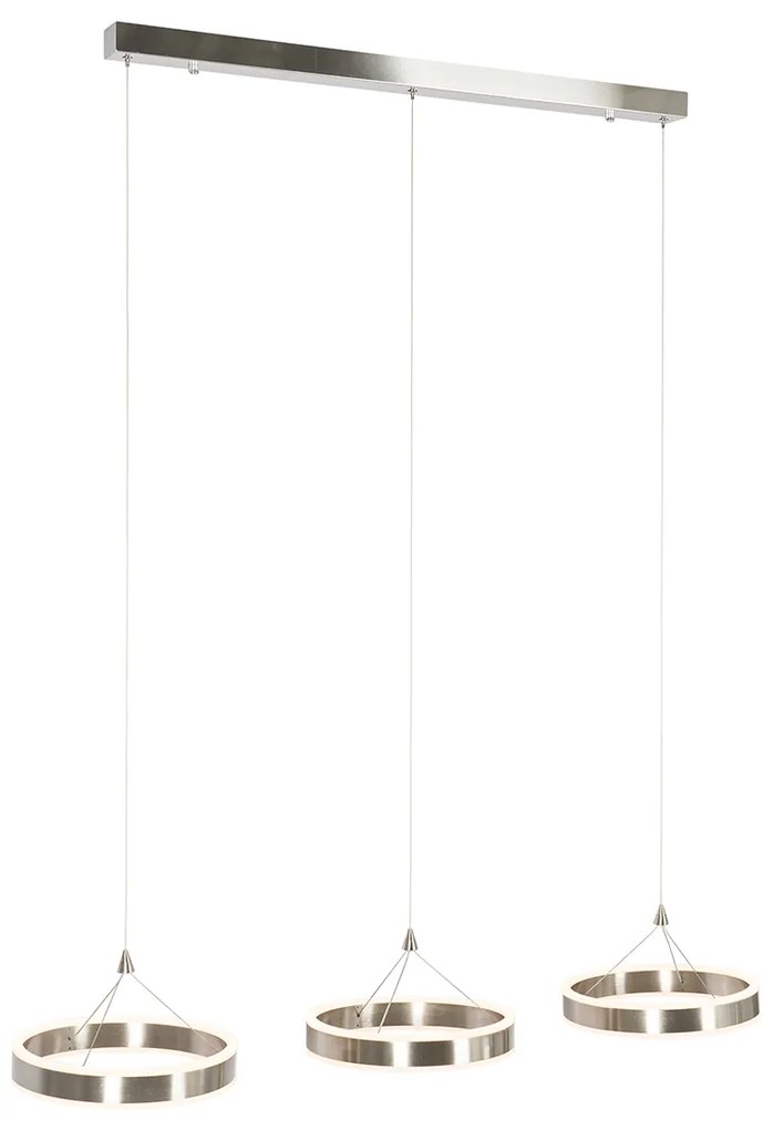 Candeeiro de suspensão em aço oblongo com LED regulável em 3 níveis 3-luzes - Lyani Design