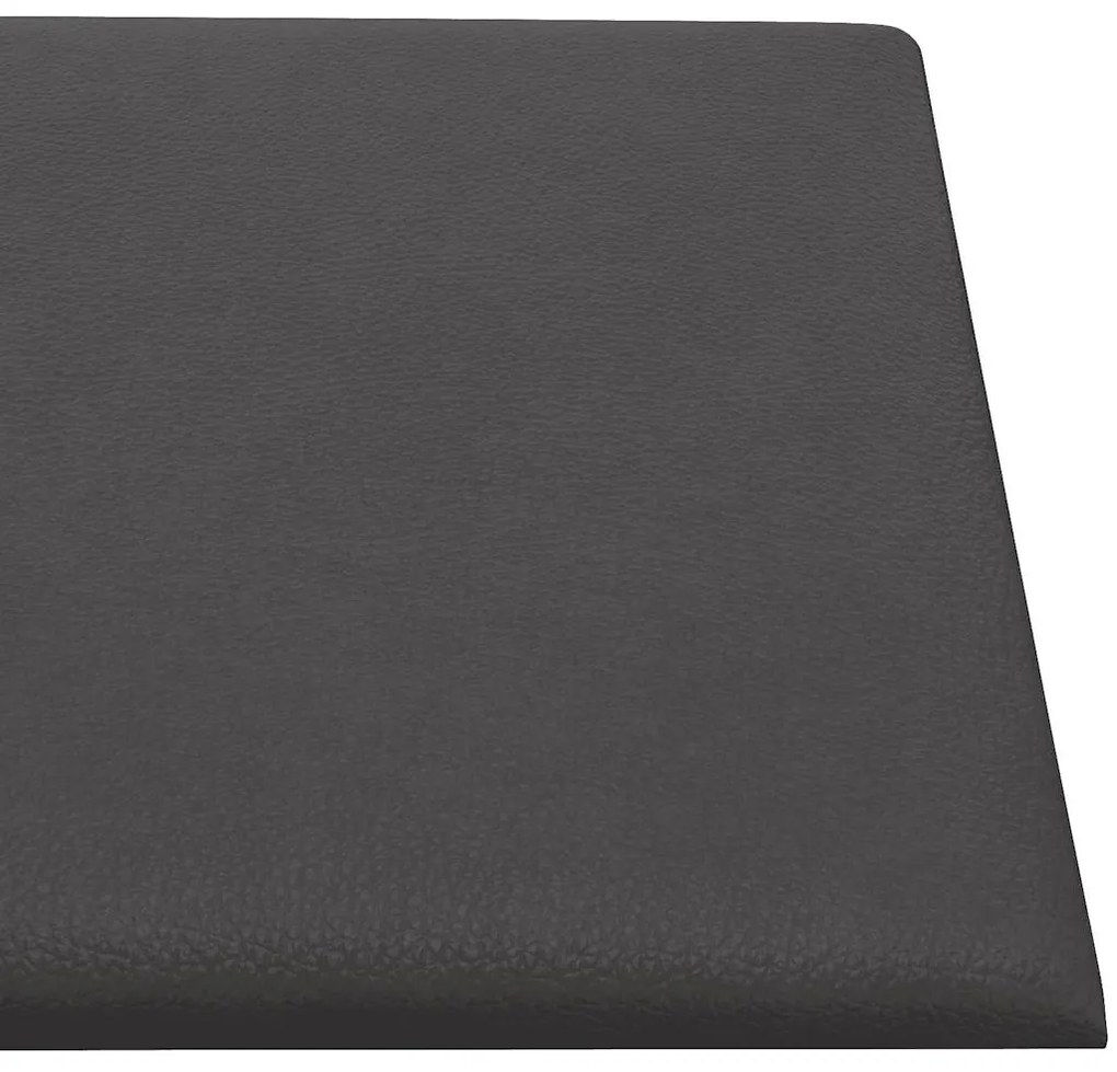 Painel de parede 12 pcs 30x15 cm couro artificial 0,54 m² cinza