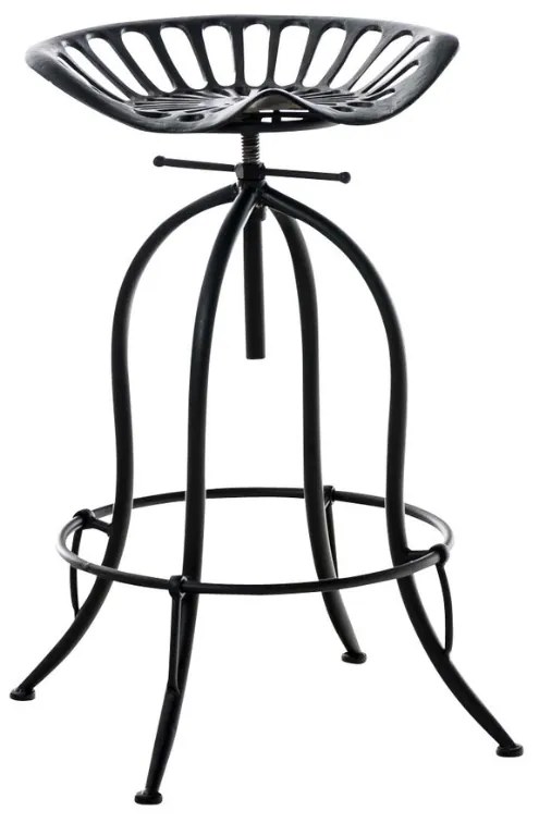 Banco de bar Mimosa 43 x 74-94 x 43 cm Preto