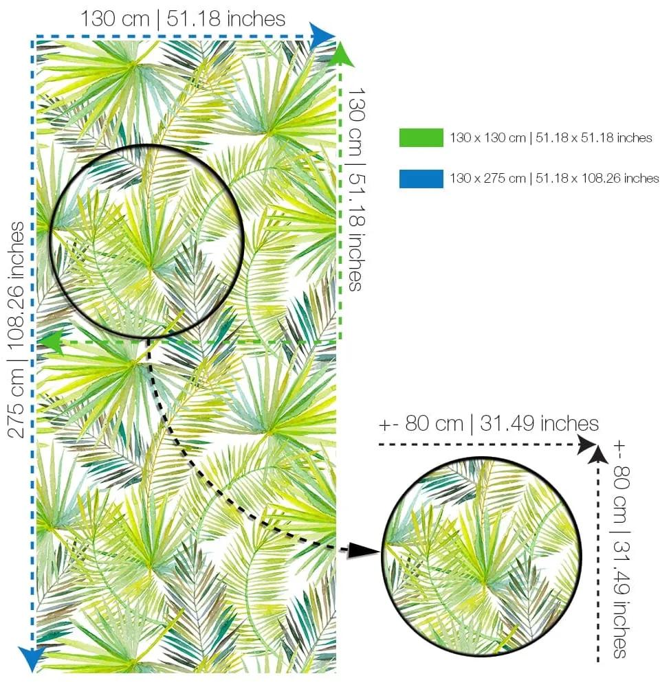 Folhas de Palmeira Decoração Tropical (Suporte: Tecido Autocolante, Tamanho: 130 x 275 cm)