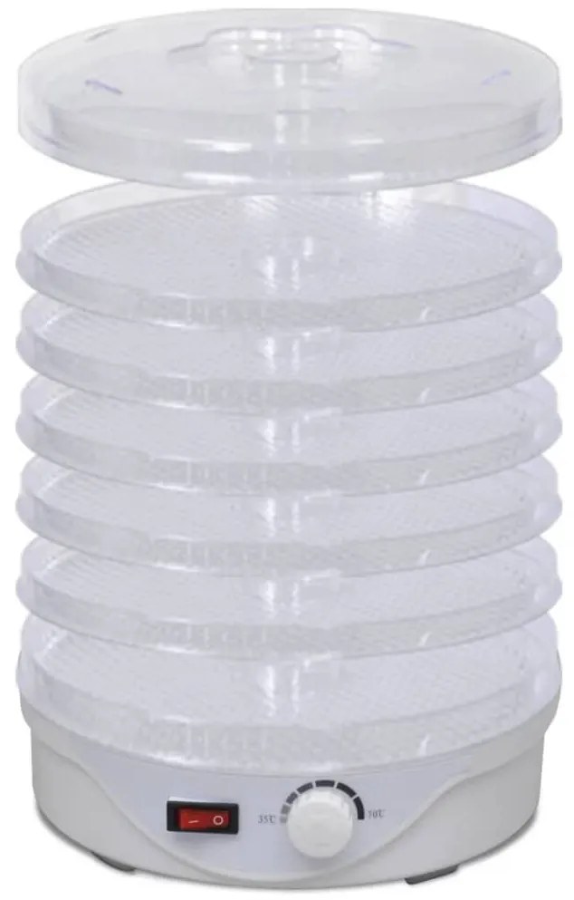 vidaXL Desidratador de alimentos redondo 250 W 6 bandejas