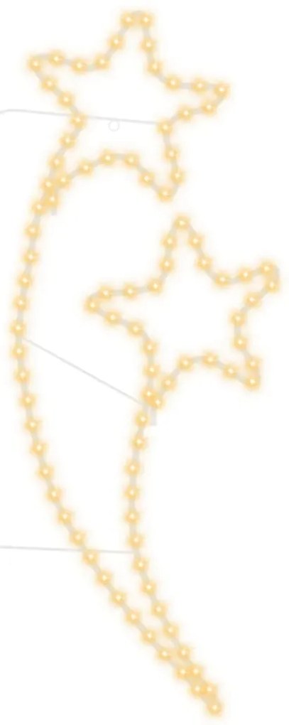 Cordão iluminação em estrela 2 pcs 125,5x53x4,5cm branco quente