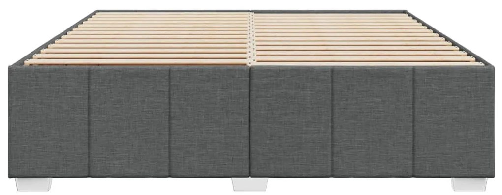 Estrutura de cama sem colchão 180x200 cm tecido cinzento-escuro