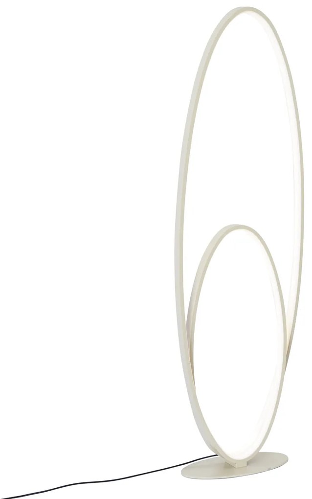 Candeeiro de pé de design bege com LED regulável em 3 níveis - Boomerang Design