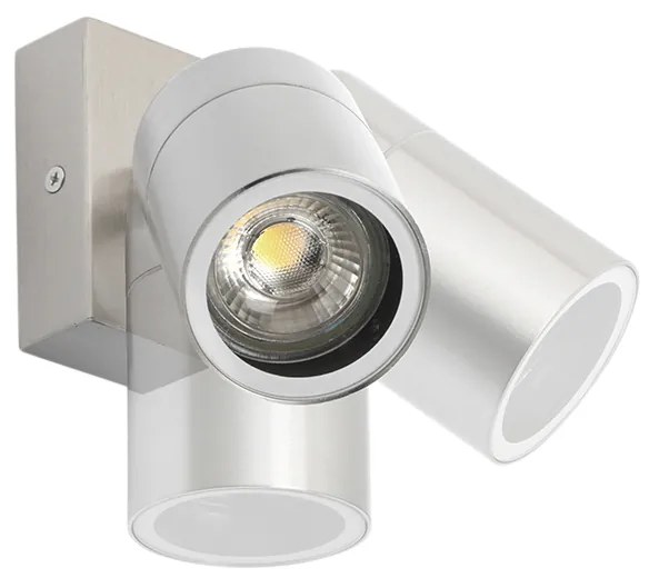 Candeeiro de parede exterior em aço IP44 rotativo e inclinável - Solo