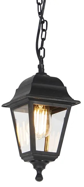 Candeeiro de suspensão clássico para exterior preto IP44 - Capital