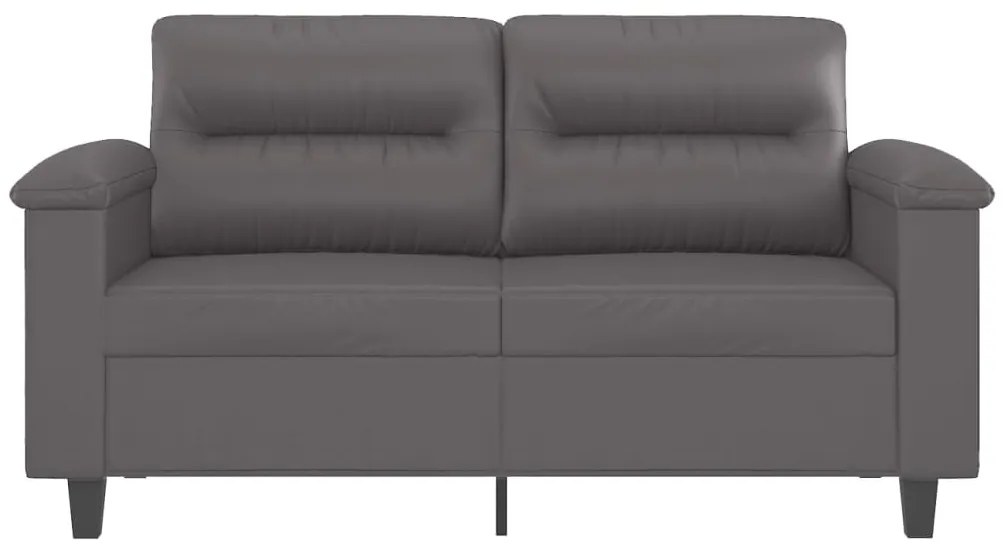 Sofá de 2 lugares 120 cm couro artificial cinza