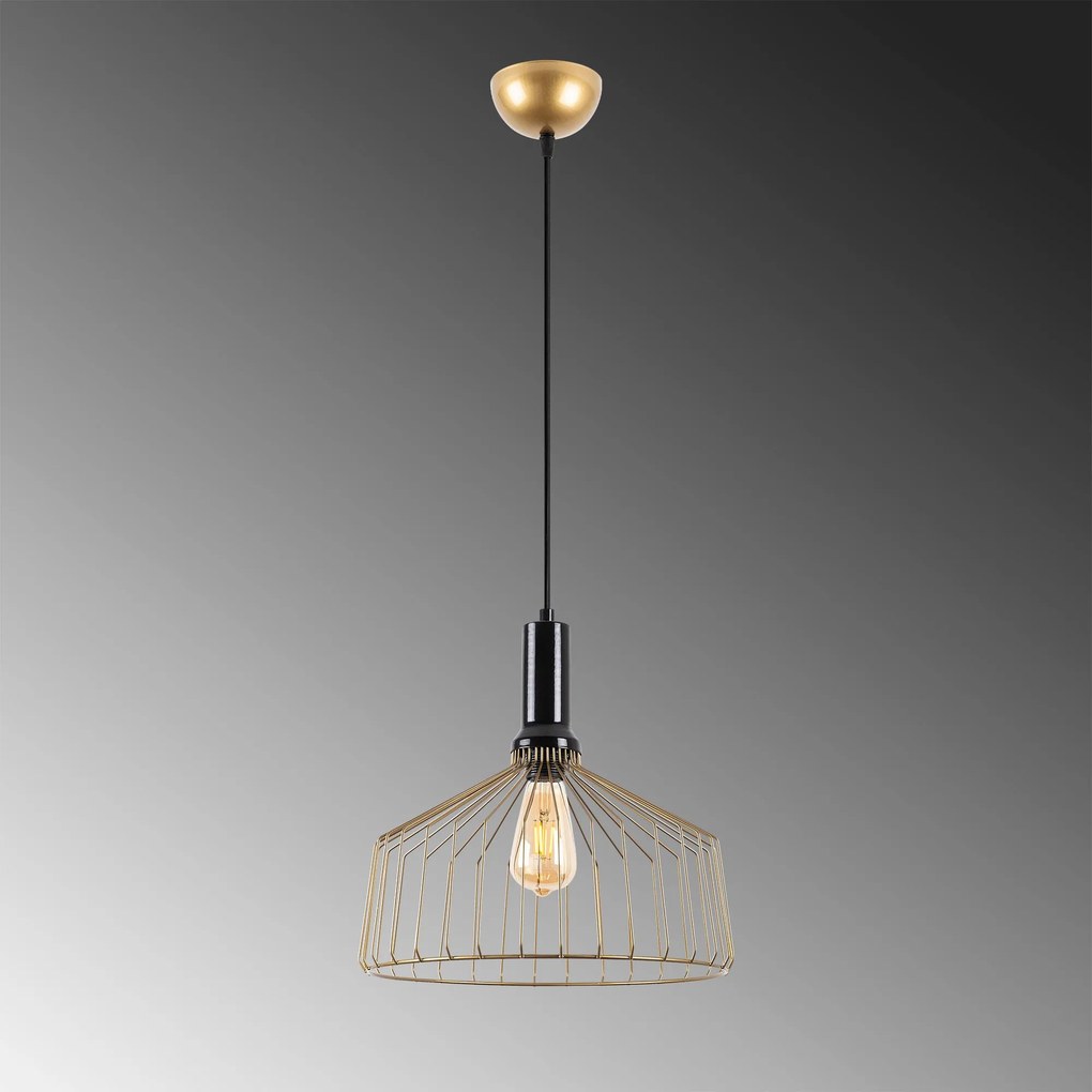 Candeeiro Chandelier Dear – Dourado Brilhante – 34 x 34 x 134 cm