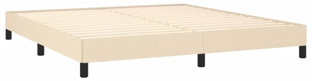 Estrutura de cama sem colchão 160x200 cm tecido cor creme
