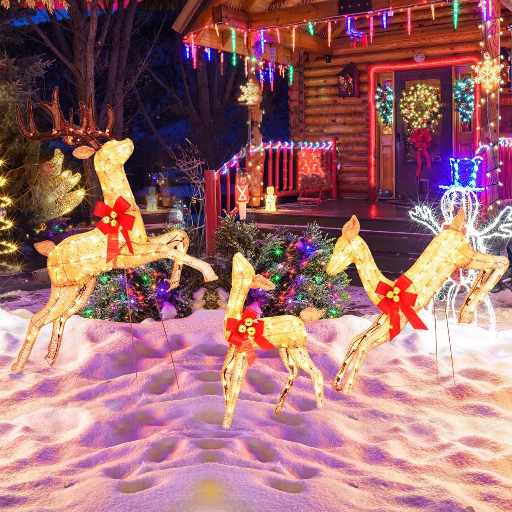 Decoração de Natal em forma de anjo, decoração artificial iluminada de Natal, 100 luzes LED, 4 estacas, 10 braçadeiras de plástico