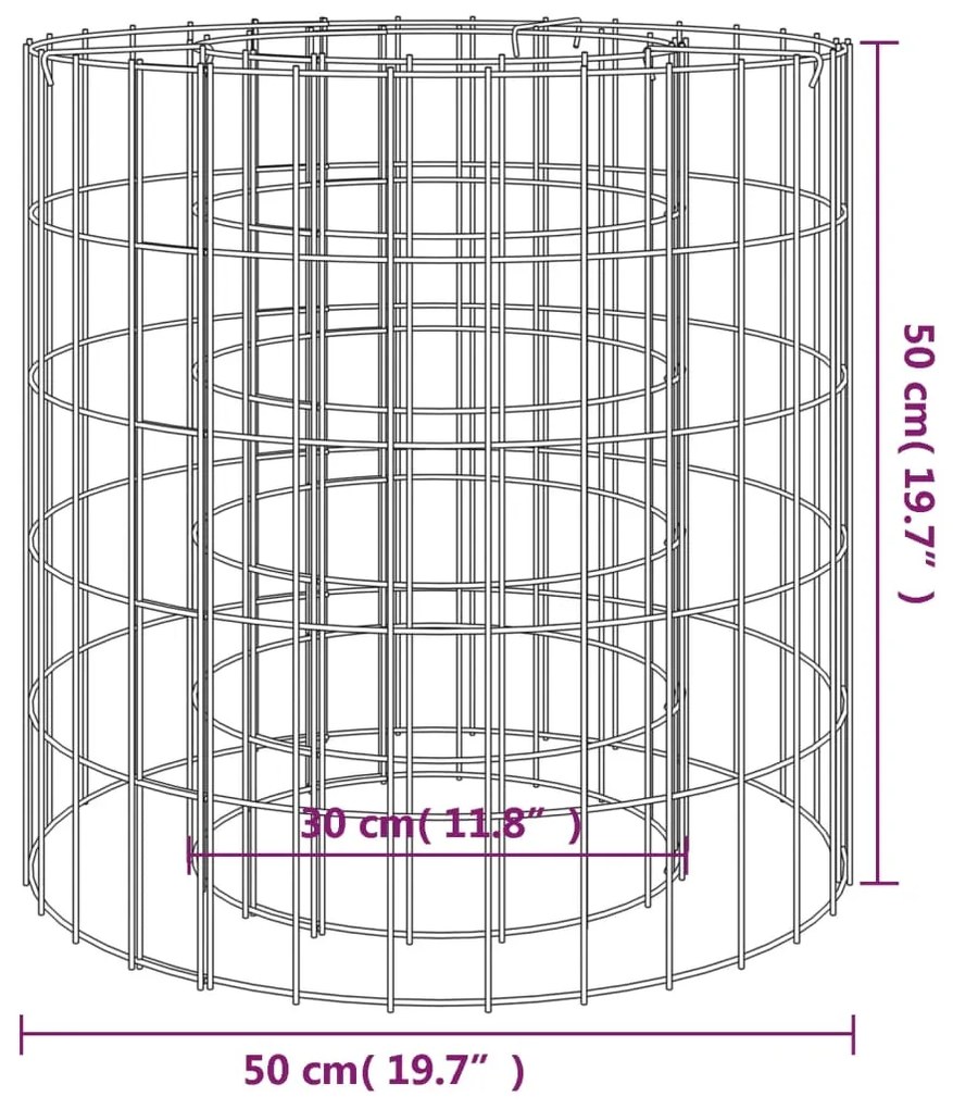 Braseira gabião Ø 50 cm ferro galvanizado