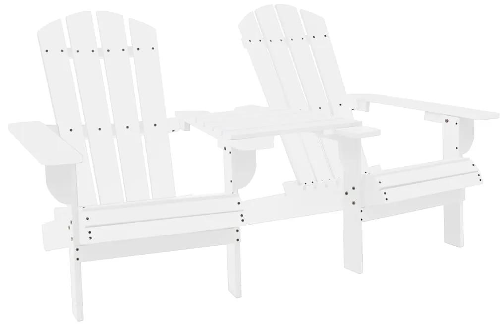310067 vidaXL Cadeiras jardim Adirondack + mesa centro madeira abeto branco