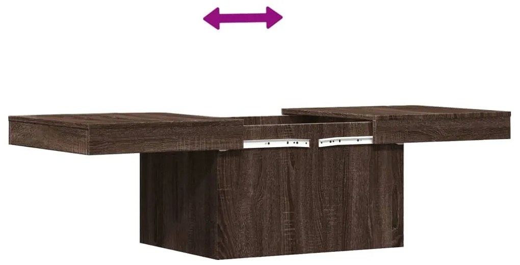 Mesa de centro 100x55x40 cm derivados madeira carvalho castanho