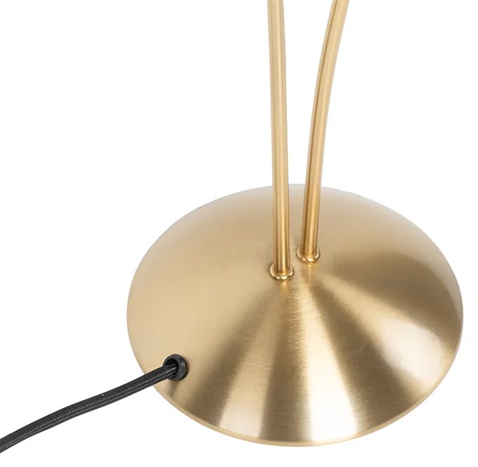 Candeeiro de mesa moderno dourado 2 luzes com vidro fumê - Athens Rústico
