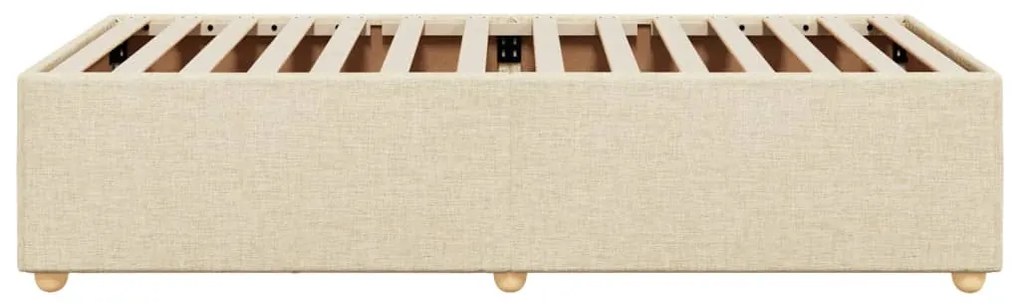 Estrutura de cama sem colchão 90x190 cm tecido creme