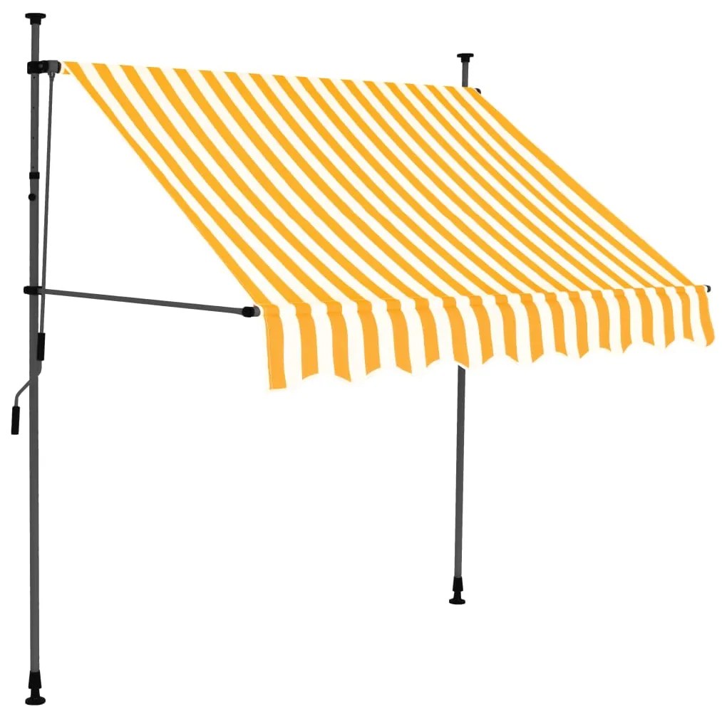 Toldo retrátil manual com LED 100 cm branco e laranja