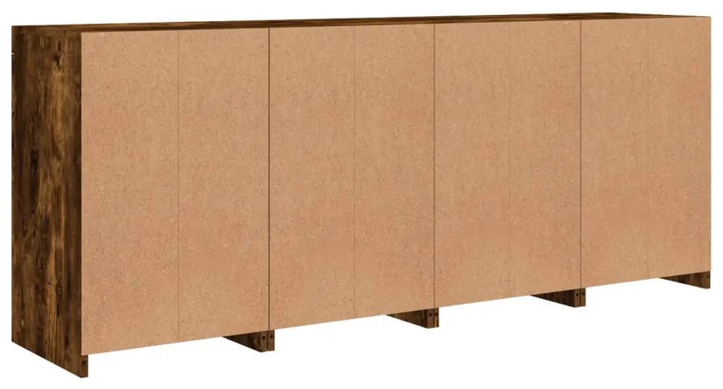Aparador com luzes LED 164x37x67 cm carvalho fumado
