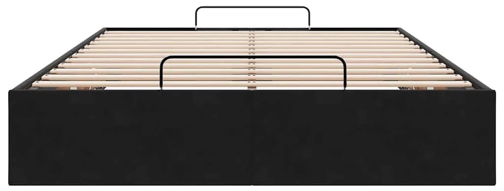 Ottoman Bed Frame Sem Colchão Preto 120x190 cm Veludo