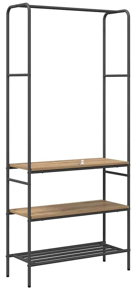 Suporte para Roupas com Prateleiras carvalho artisiano