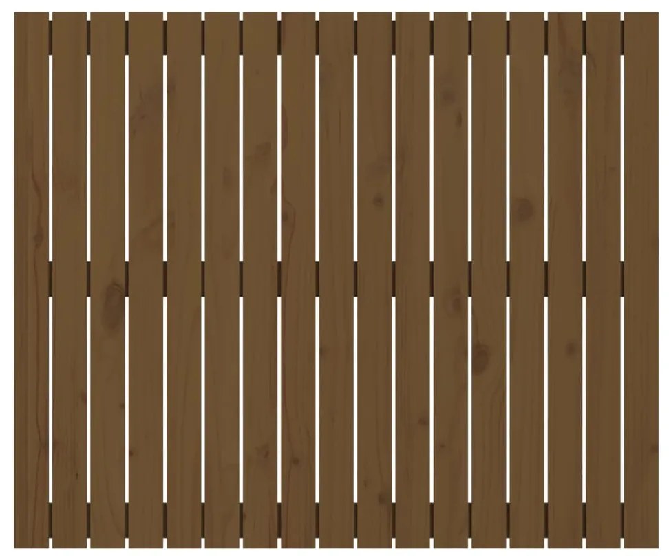 Cabeceira de parede 108x3x90 cm pinho maciço castanho-mel