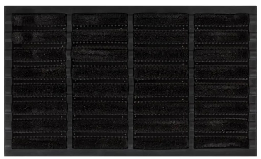 Tapete de porta retangular 45x75 cm borracha e fibra de coco