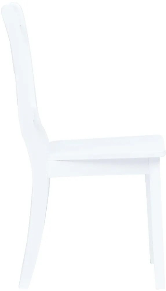 Cadeiras de jantar 2 pcs madeira de seringueira maciça branco