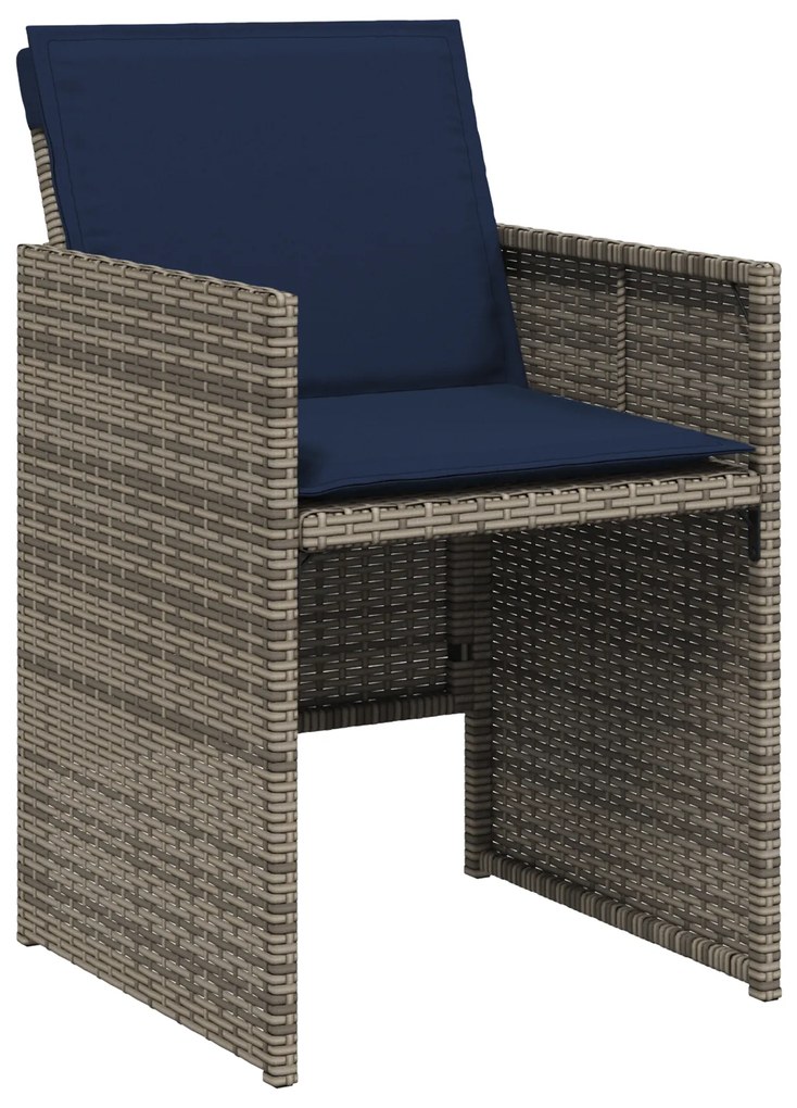 Conjunto de Jantar de Jardim de 9 Peças com Almofadas em Rattan Polipr