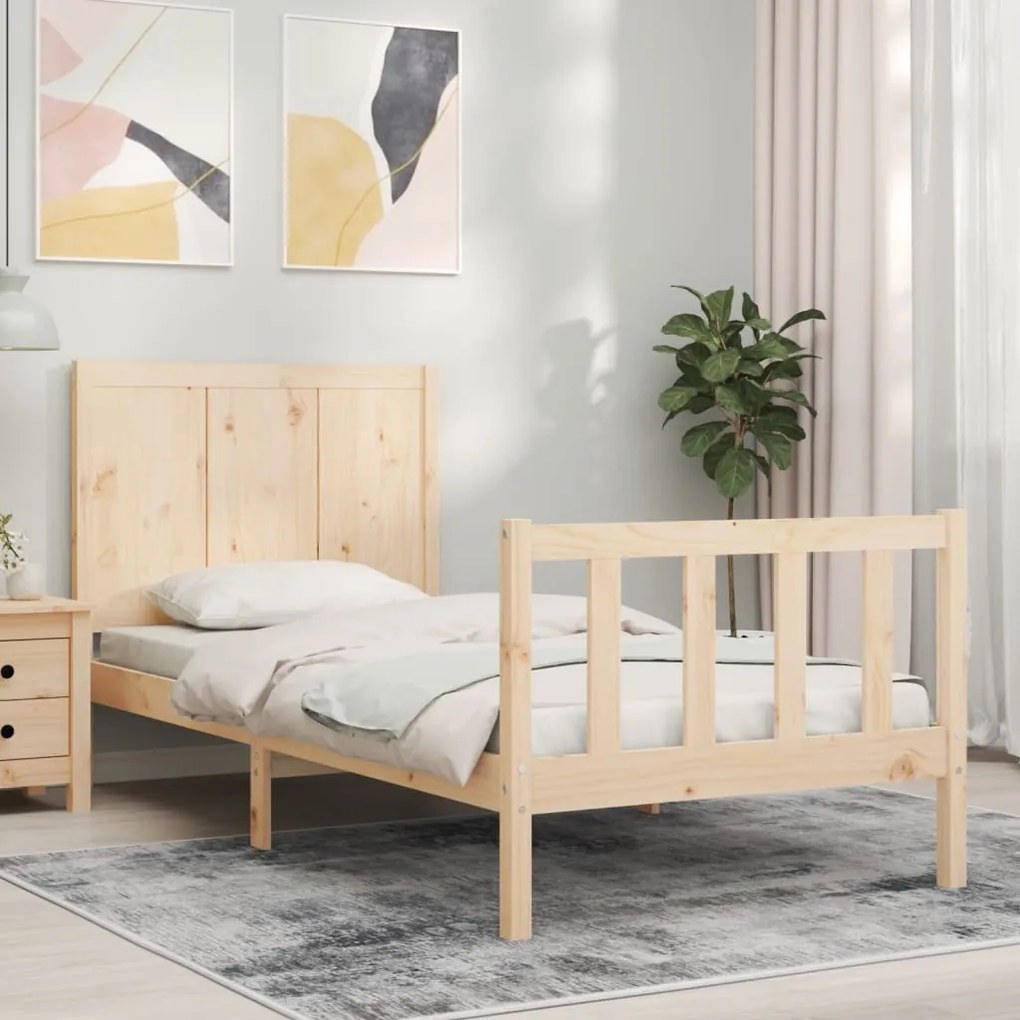 Cama sem colchão 100x200 cm madeira de pinho maciça