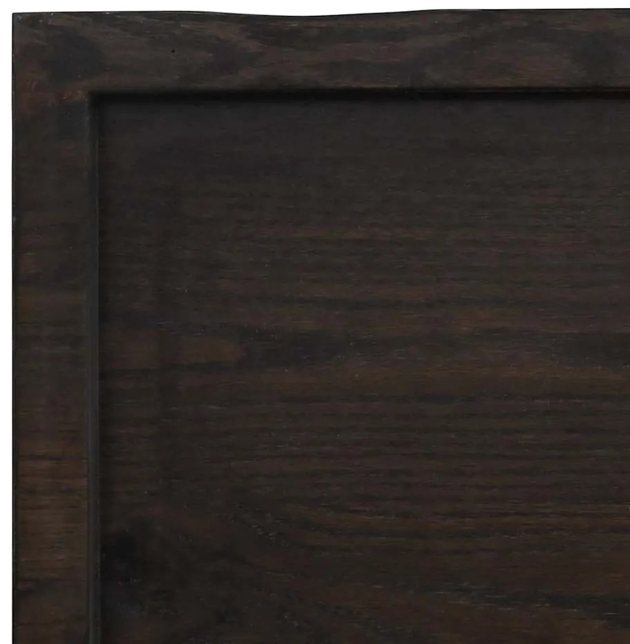 Tampo de mesa com bordas vivas maciço tratado castanho-escuro