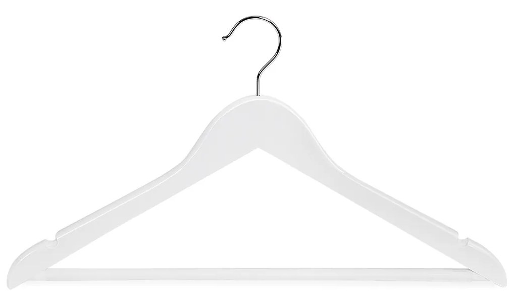 Cabides para roupa em madeira de ácer 50 peças branco