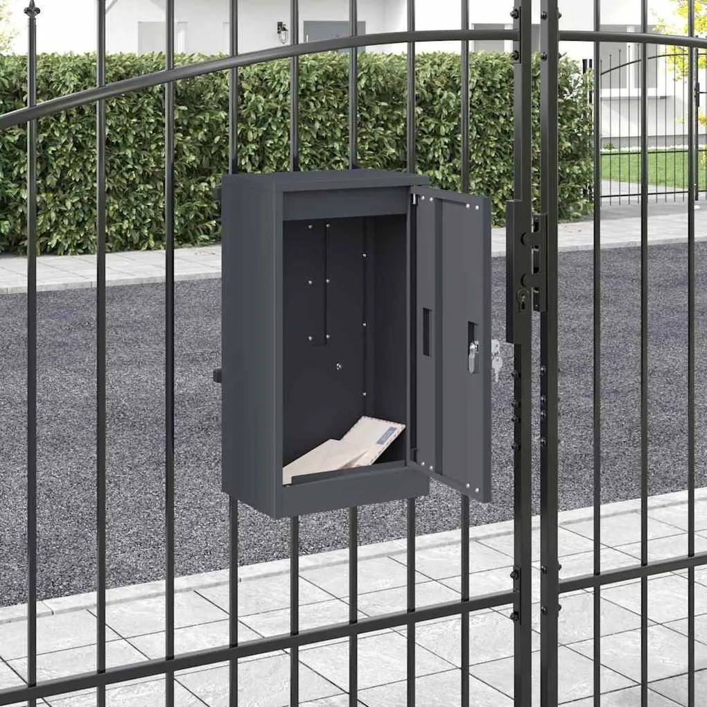 caixa de correio Antracite 30 x 23 x 55 cm Aço